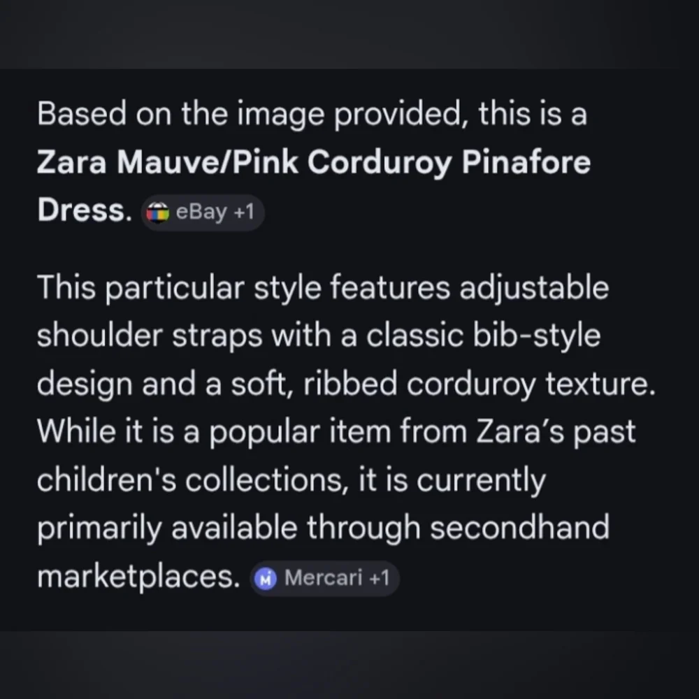 Zara Mauve Pink Corduroy Pinafore Dress with Floral Trim Summer Coquette Girl